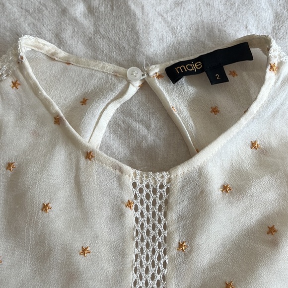 2 MAJE tops / blouses with stars ⭐️ Sz 1 & 2 / XS - Picture 3 of 14